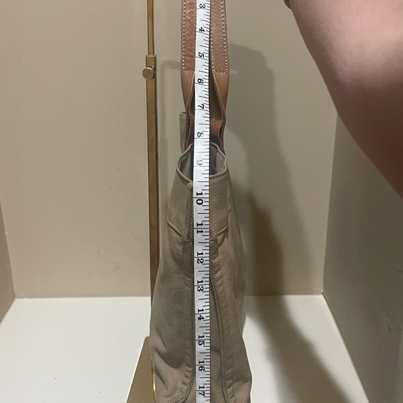 Burberry Blue Label Khaki Canvas Tote with Leather Handles - Picture 7 of 8